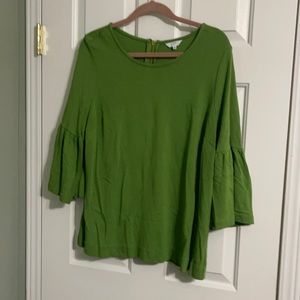 💖Bright green top flared sleeve